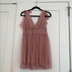 Lush Pink Polka Dot Dress